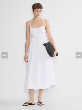 Aritzia-White Spaghetti-Strap Midi Dress - Classic Summer Sundress